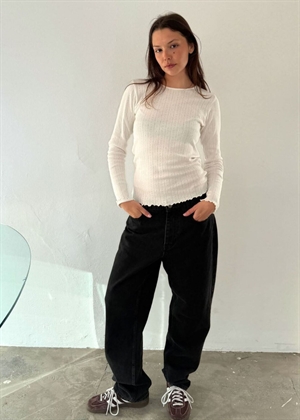 Fenna o-neck pointelle bluse Off White Boii Studios 